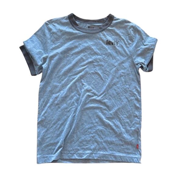 Levi’s Boys Small Batwing Ringer Graphic Logo Tee Shirt Top, blue t-shirt - Picture 3 of 4